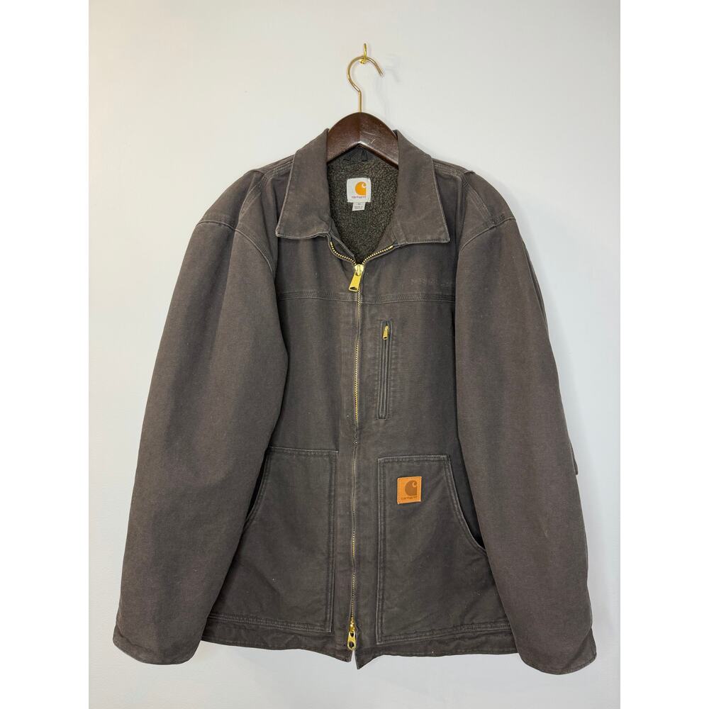 Carhartt Sherpa Lined Ridge Jacket Dark Brown C61 blk Men’s M - Picture 7 of 10